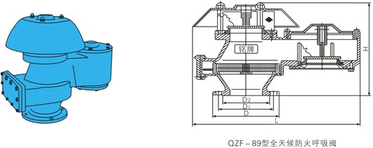 全天候防火呼吸閥結(jié)構(gòu)圖